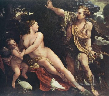 Venus und Adonis Annibale Carracci Nacktheit Ölgemälde